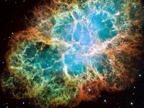 Foto dei resti della Crab Nebula