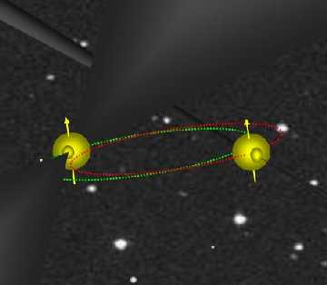 Interpretazione artistica della pulsar doppia PSR J0737-3039